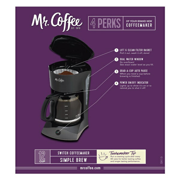 Coffee 12-Cup Coffee Maker Black SK13-RB Mr