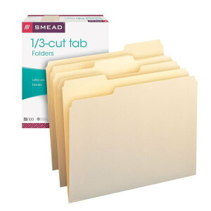 }jt@C ސ Smead }j t@CtH_[ 1/3-Cut Tab Letter Size Manila 100 per Box
