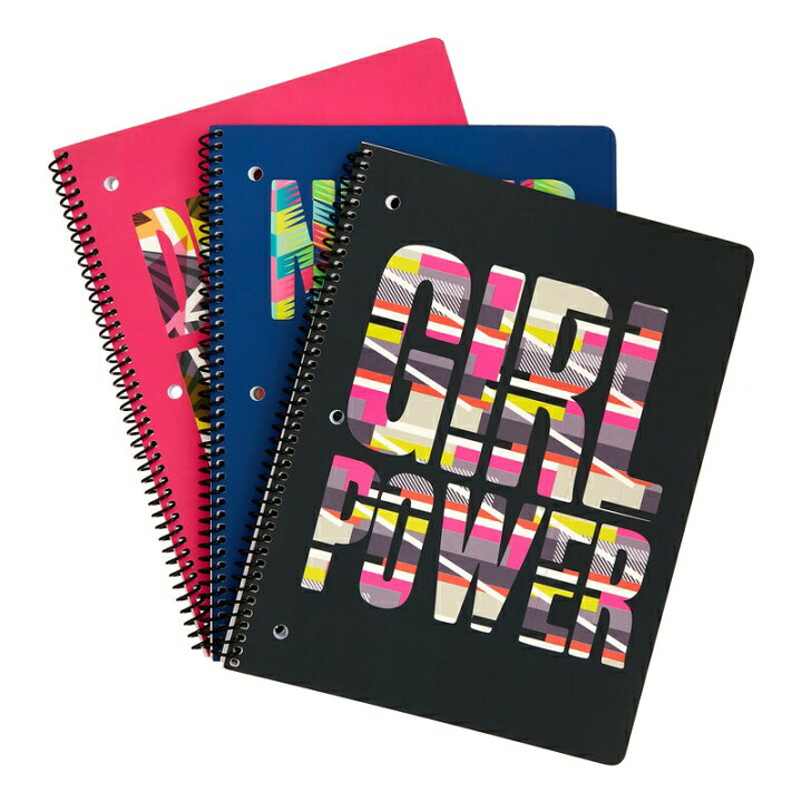 楽天市場 輸入ノート ノート送料無料 3冊セット カラフル ライトデザイン カラフル 輸入ノート Girl Power Spiral Notebooks 3 Pack 輸入文具 リングノート 海外 ノート おしゃれ アメリカ直輸入雑貨専門店