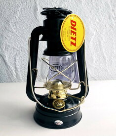 Dietz デイツ 中型 #76 オリジナル オイルランタン ブラック ゴールドトリム 10インチ ハリケーンオイルランタン Original Oil Burning Lantern (Black with Gold Trim )