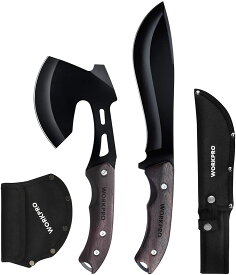 WORKPRO ナイフ 斧 2-Piece アウトドア キャンプ サバイバル スチール製 Steel Hawk Axe and Knife Set おしゃれ キャンプキッチン