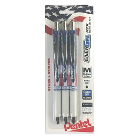 ペンテル 星条旗 ボールペン Pentel Energel RTX with Stars & Stripes Style 0.7mm Medium Point Liquid Gel Pens Black