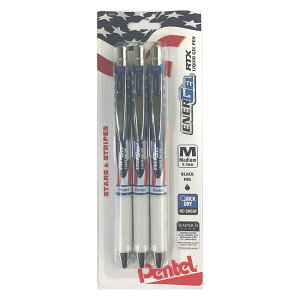 �y���e�� ������ �{�[���y�� Pentel Energel RTX with Stars & Stripes Style 0.7mm Medium Point Liquid Gel Pens Black