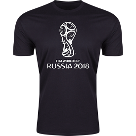 全商品お買い得クーポン発行中 2018 FIFA ワールドカップ ロシア 記念 FIFA オフィシャルエンブレム Tシャツ ブラック