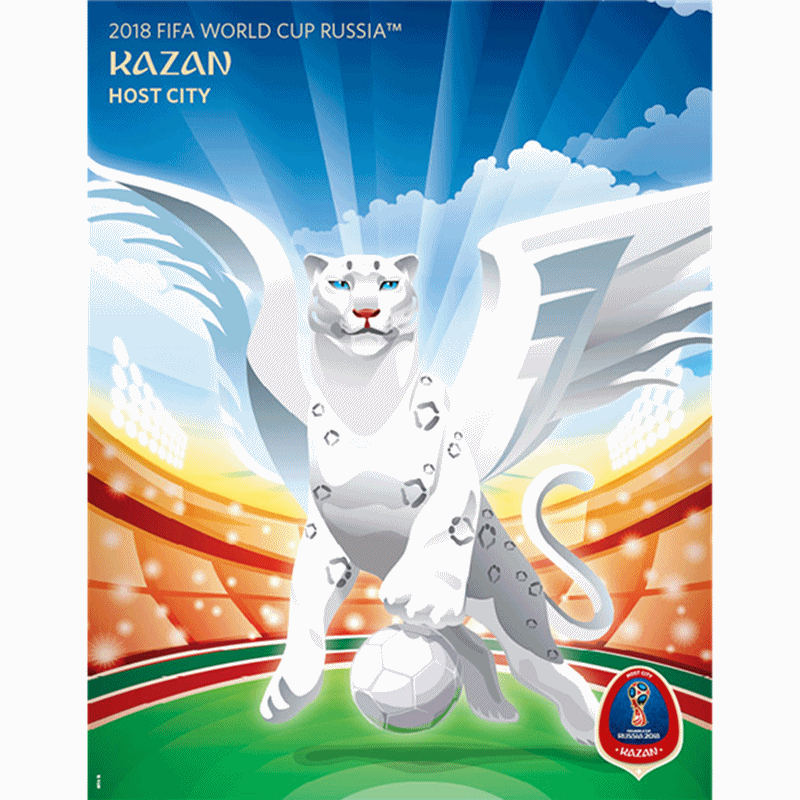 ワールドカップ ロシア オフィシャルポスター ホストシティー カザン 2018 FIFA Kazan ポスター 新着 サッカー Cup Russia  World Poster