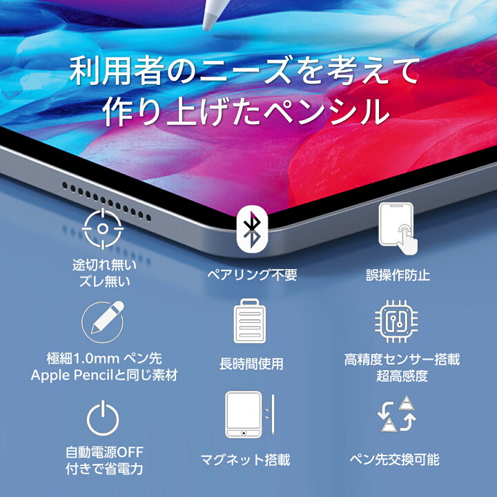 楽天市場】【楽天3冠達成】 タッチペン iPad ペンシル スタイラスペン 
