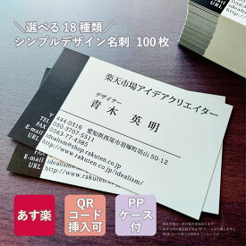 【あす楽】デザイン名刺【送料無料】ツートン 名刺 100枚 作成 印刷 91×55mm【ビジネス名刺】【片面モノクロ】