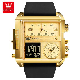 メンズ 腕時計 レトロ デジタル アナログ 北欧デザイン 時計 30代 40代 50代 ブランド OLEVS オレブス かっこいい おしゃれ デザインウォッチ タイマー アラーム ギフト プレゼント メンズ腕時計