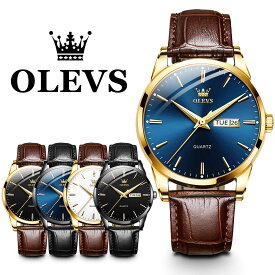 メンズ 腕時計 北欧デザイン ブランド OLEVS オレブス かっこいい おしゃれ 大学生 デザインウォッチ ブラック ホワイト ネイビー ブラウン ゴールド ギフト プレゼント 安い メンズ腕時計【レビュー特典】