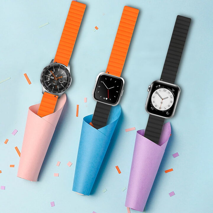 アップルウォッチ バンド メンズ シリコン マグネット おしゃれ 高級感 ベルト レディース 腕時計 Apple Watch シリーズ1 SE AppleWatch カジュアル ビジネス 取替 38mm 40mm 41mm 42mm 44mm 45mm【レビュー特典】 腕時計&雑貨 AppleWatch バンド マグネット カジュアル ホワイト
