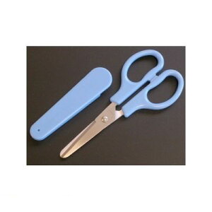 木村刃物 V5-135C ブルー キャップ付きこどもはさみ 右手用 ブルー【1丁】 V5135Cブルー