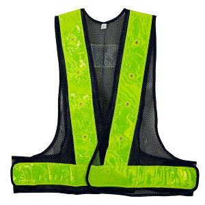 喜多 KITA 4931530660722 ネイビー×ライム フリー LED安全ベスト No6070