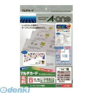 A-one エーワン 51281 マルチカード 名刺10面 標準 白無地