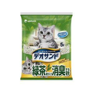 【お一人さま1点限り】ユニ・チャーム 4520699651773 デオサンド 緑茶成分入り消臭する砂 5L