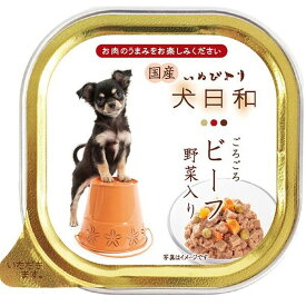 わんわん 4532066007298 犬日和トレイ ビーフ 野菜入り 100g