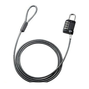 サンワサプライ SLE-32S ワイヤー一体型ダイヤル錠【ブラック】 SLE32S