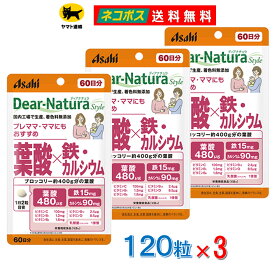 ディアナチュラスタイル 葉酸 × 鉄・カルシウム 60日分 120粒入 【3個セット】 【送料無料】 【リニューアル発売】ポスト投函