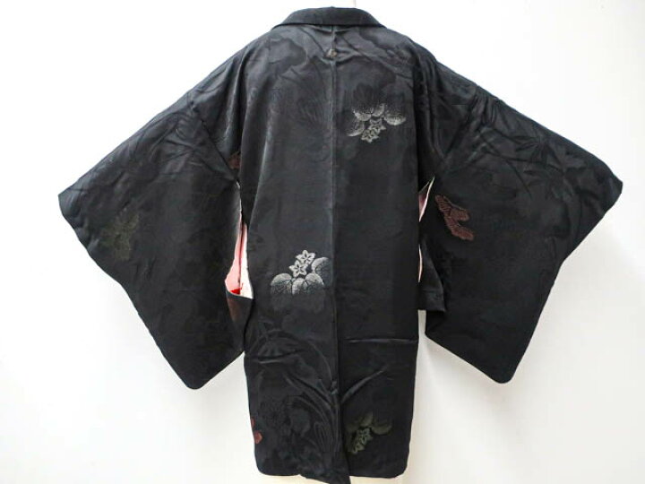 楽天市場】【中古】 リサイクル着物 羽織 黒羽織 一つ紋 縫い紋入り 
