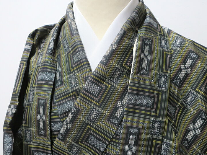 楽天市場】【中古】 リサイクル着物 村山大島紬 アンサンブル 抽象柄 