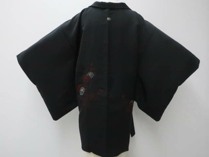 楽天市場】【IDnet】【着物】黒羽織 縫い紋 相良刺繍 絵羽柄 羽織り 