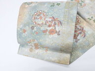【中古】 リサイクル着物 袋帯 六通 金糸 唐花 鳥 正絹 r7b10-162【フォーマル リサイクル帯 入学式 卒業…