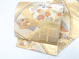 【中古】袋帯 六通 金糸 裂取王朝華文 正絹 25b11-2185【フォーマル リサイクル帯 入学式 卒業式 結婚式 母 七五三 お宮参り パーティー 通販 アイディーネット きもの】 IDnet