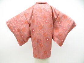 【中古】リサイクル着物 羽織 花 未使用品 羽織紐別売り 正絹 着物 身丈約83.5cm 裄丈約64.5cm 26z03-1086【リサイクル】 IDnet