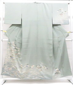【中古】リサイクル着物 訪問着 金彩 波に松 ぼかし染め 正絹 着物 身丈約154cm 裄丈約66.5cm 26z03-1090【リサイクル】 IDnet