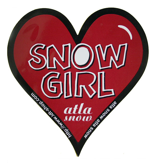 ”送料無料”でお得にお届け AtlaGirls 贈答 スノーガールステッカー ステッカー シール スノーボードステッカー 激安通販 SNOW GIRL レッド 時間 あか アクセサリー 赤 ハート アトラガールズ おうち