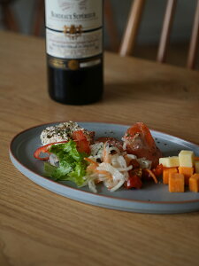 ピュア フラットプレートオーバル グレーマット M0371 皿 おしゃれ かわいい