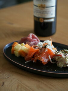 ピュア フラットプレートオーバル ブラックマット M0372 皿 おしゃれ かわいい