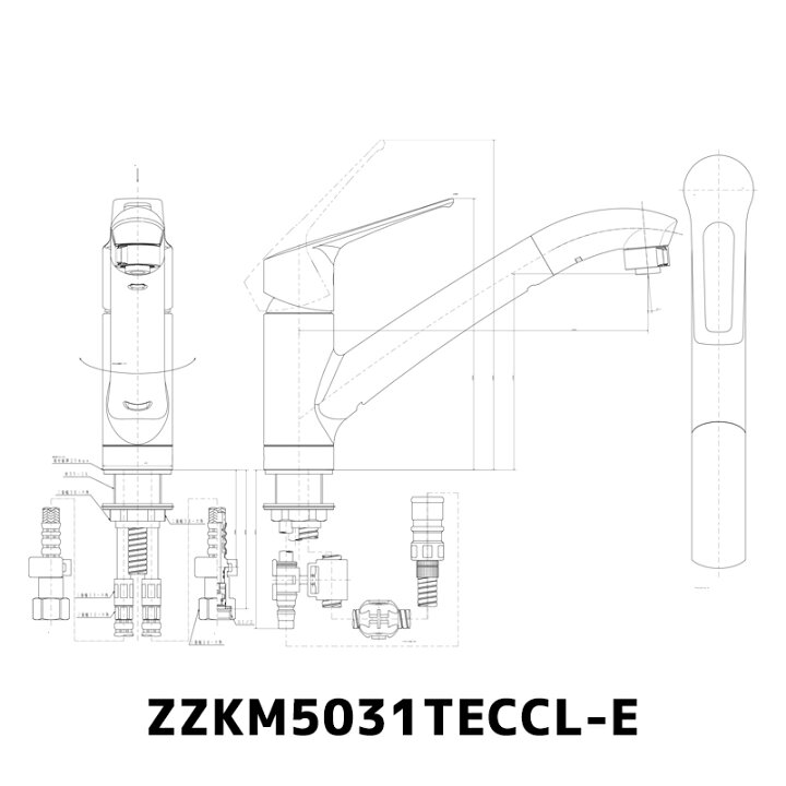 楽天市場】クリナップ シャワーホース付水栓 【一般地】ZZKM5031TECCL 