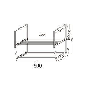 (yjz) h ؒI 600X2i W60×D23.5×H50cm ؂I }CZbg (0244241)