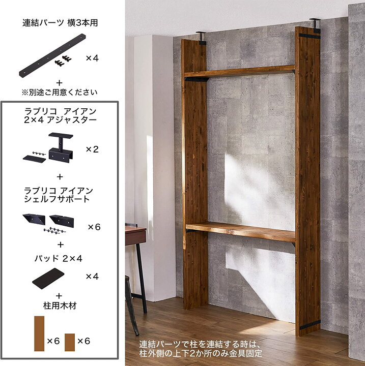 楽天市場】平安伸銅工業 LABRICO IXK-18 連結パーツ 横3本用 アイアン 