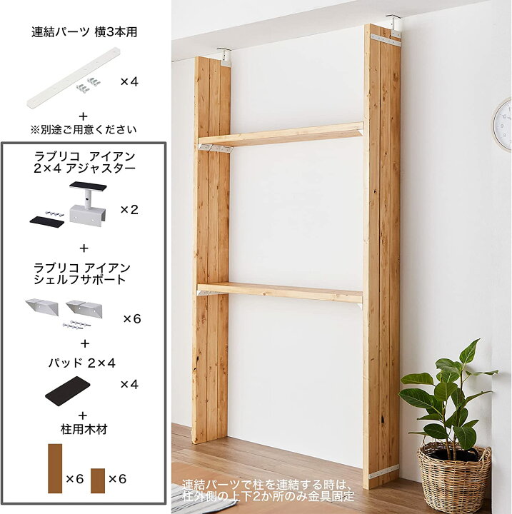 楽天市場】平安伸銅工業 LABRICO IXO-18 連結パーツ 横3本用 アイアン 