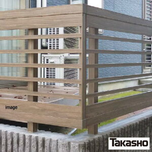 タカショー エバーアートフェンス横板格子H08端部カバーブラウンエボニー