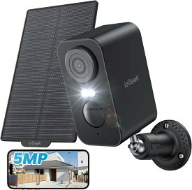 ★500万画素&ソーラーパネル付属★ieGeek 防犯カメラ 屋外 工事不要 ワイヤレス ソーラー 3ヶ月長時間稼働可能 6400mAh大容量バッテリー 監視カメラ 小型 家庭用 夜間カラー WiFi ネットワークカメラスマホ 会話 遠隔 録画 玄関