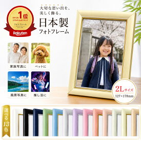 ＼39枚限定クーポン／【翌日配送/楽天1位/日本製】 フォトフレーム 2L キャビネ サイズ パールカラー 高級 額縁 カラー額 写真立て 写真入れ 写真フレーム 父の日 パステルカラー フォトスタンド ペット おしゃれ かわいい プレゼント 結婚 遺影 写真 日本製 ガラス