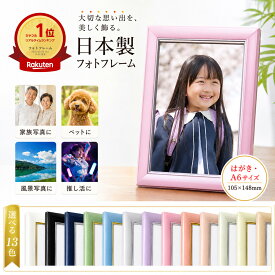 ＼39枚限定クーポン／【翌日配送/楽天1位/日本製】 フォトフレーム ハガキサイズ パールカラー 高級 額縁 写真立て 写真フレーム 写真入れ A6 サイズ カラー額 パステルカラー フォトスタンド 父の日 ペット おしゃれ かわいい プレゼント 遺影 額 写真 日本製 ガラス