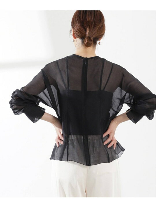 楽天市場】【SALE／30%OFF】オーガンジーギャザーブラウス VERMEIL par 