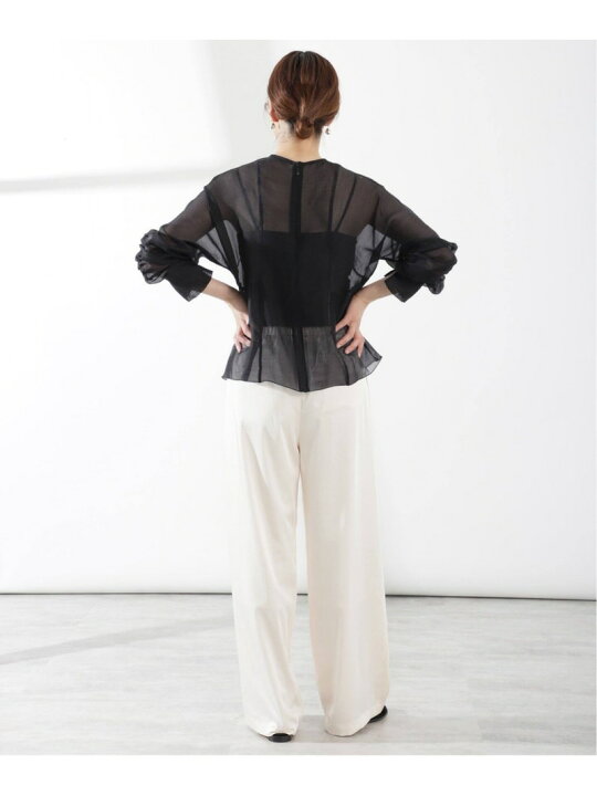 楽天市場】【SALE／30%OFF】オーガンジーギャザーブラウス VERMEIL par 