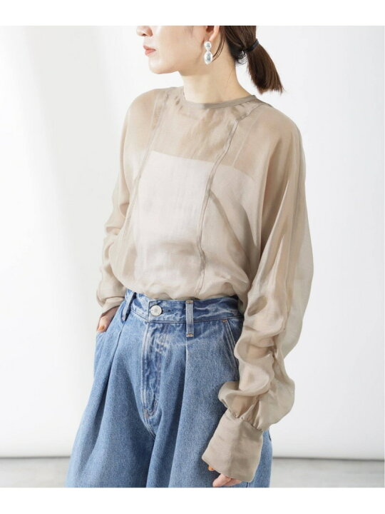 楽天市場】【SALE／30%OFF】オーガンジーギャザーブラウス VERMEIL par 