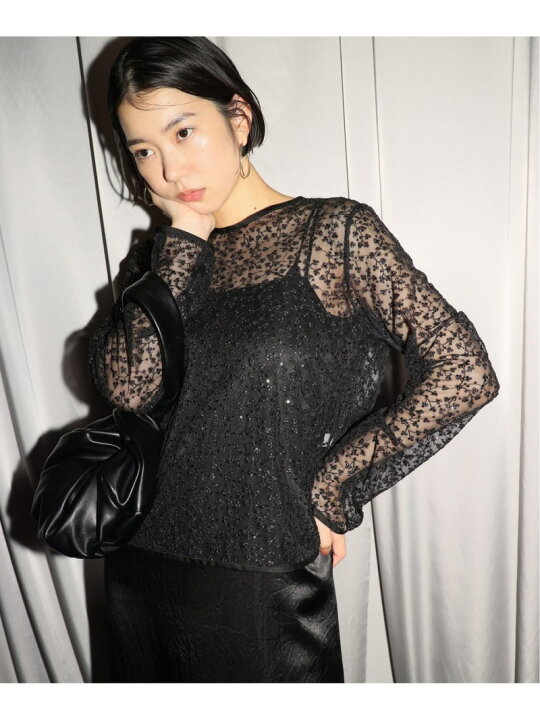 楽天市場】【SALE／30%OFF】habiスパンコールレースブラウス SLOBE 