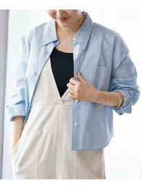 《追加》タイプライタークロップドシャツ IENA イエナ トップス シャツ・ブラウス ホワイト ブルー【送料無料】[Rakuten Fashion]