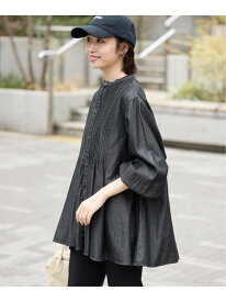 《WEB限定/追加予約》LEDENIM ボサム ペプラムデニムブラウス SLOBE IENA スローブ イエナ トップス シャツ・ブラウス ブラック【先行予約】*【送料無料】[Rakuten Fashion]