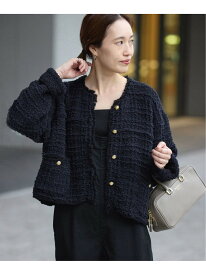 ニットジャケット SLOBE IENA スローブ イエナ トップス カーディガン ネイビー ホワイト【送料無料】[Rakuten Fashion]