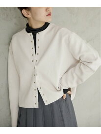 《追加》ダブルフェイススナップカーディガン IENA イエナ トップス カーディガン ベージュ ブラック レッド【送料無料】[Rakuten Fashion]