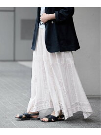 《追加5予約》コットンレーススカート IENA イエナ スカート ロング・マキシスカート ホワイト【先行予約】*【送料無料】[Rakuten Fashion]