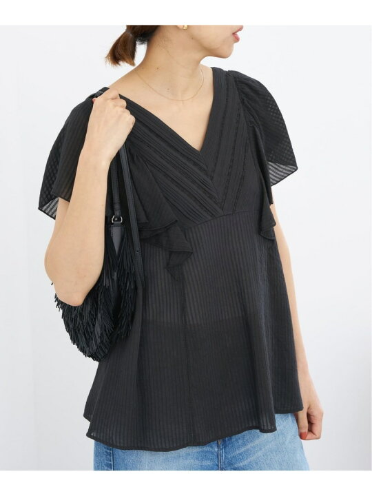 楽天市場】【SALE／30%OFF】インドドビーラッフルスリーブブラウス 
