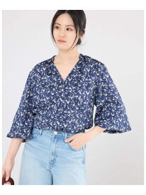 フレンチマーガレットブラウス IENA イエナ トップス シャツ・ブラウス ブルー グレー【送料無料】[Rakuten Fashion]
